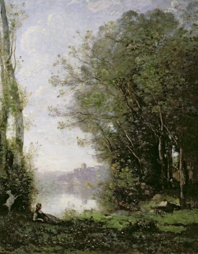 Puhipaimen veden äärellä tekijältä Jean-Baptiste-Camille Corot